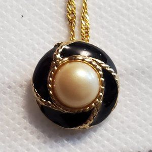 Handmade Artisan Gold Plated Necklace Black Woven